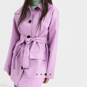 ASOS Belted Faux Leather Jacket